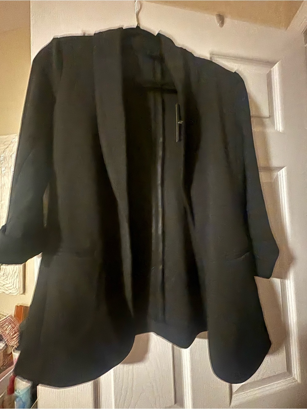Tahari Black Draped Open-Front Blazer - NWT